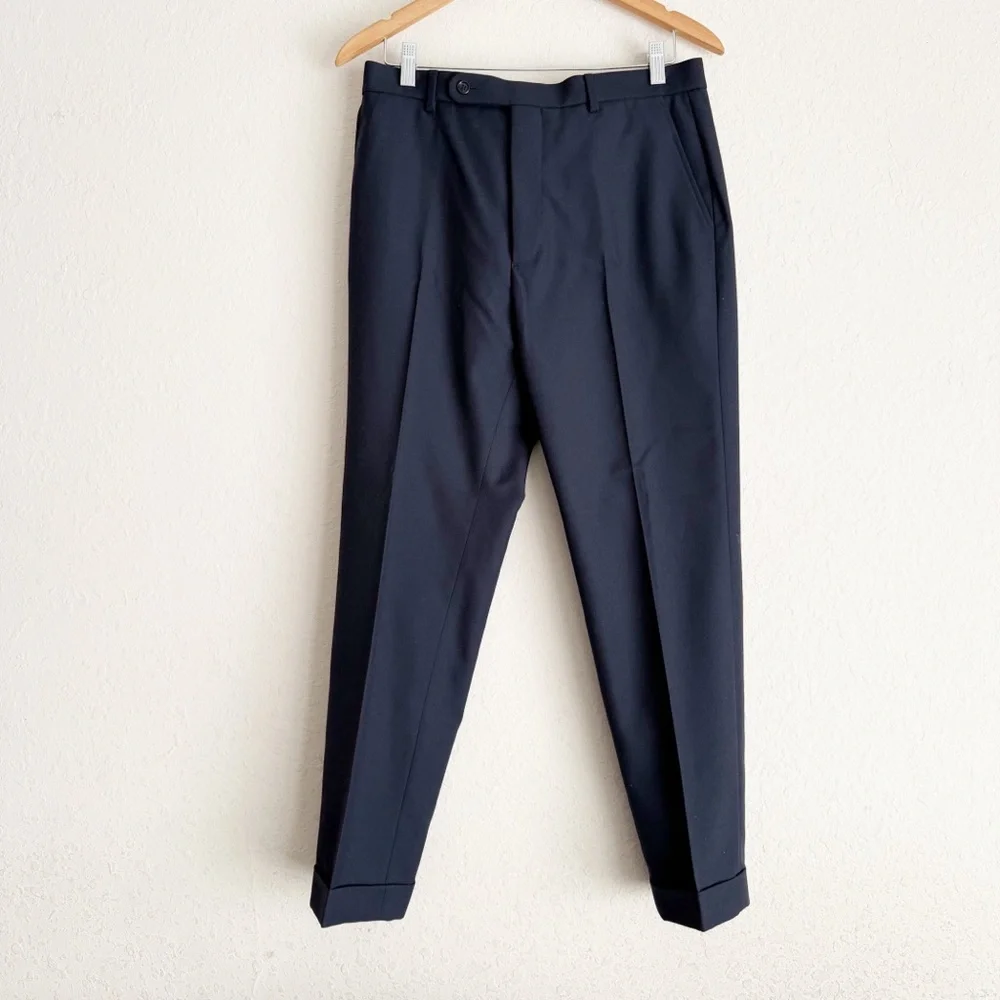 Gucci Chino Wool Poly 70s Black Twill Pants Mens Size 50